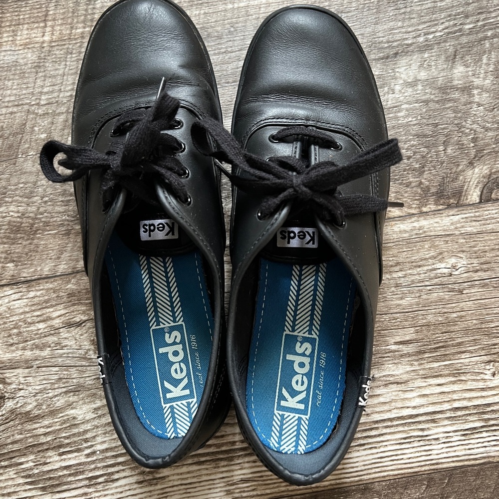 Keds Classic Black Leather Sneakers